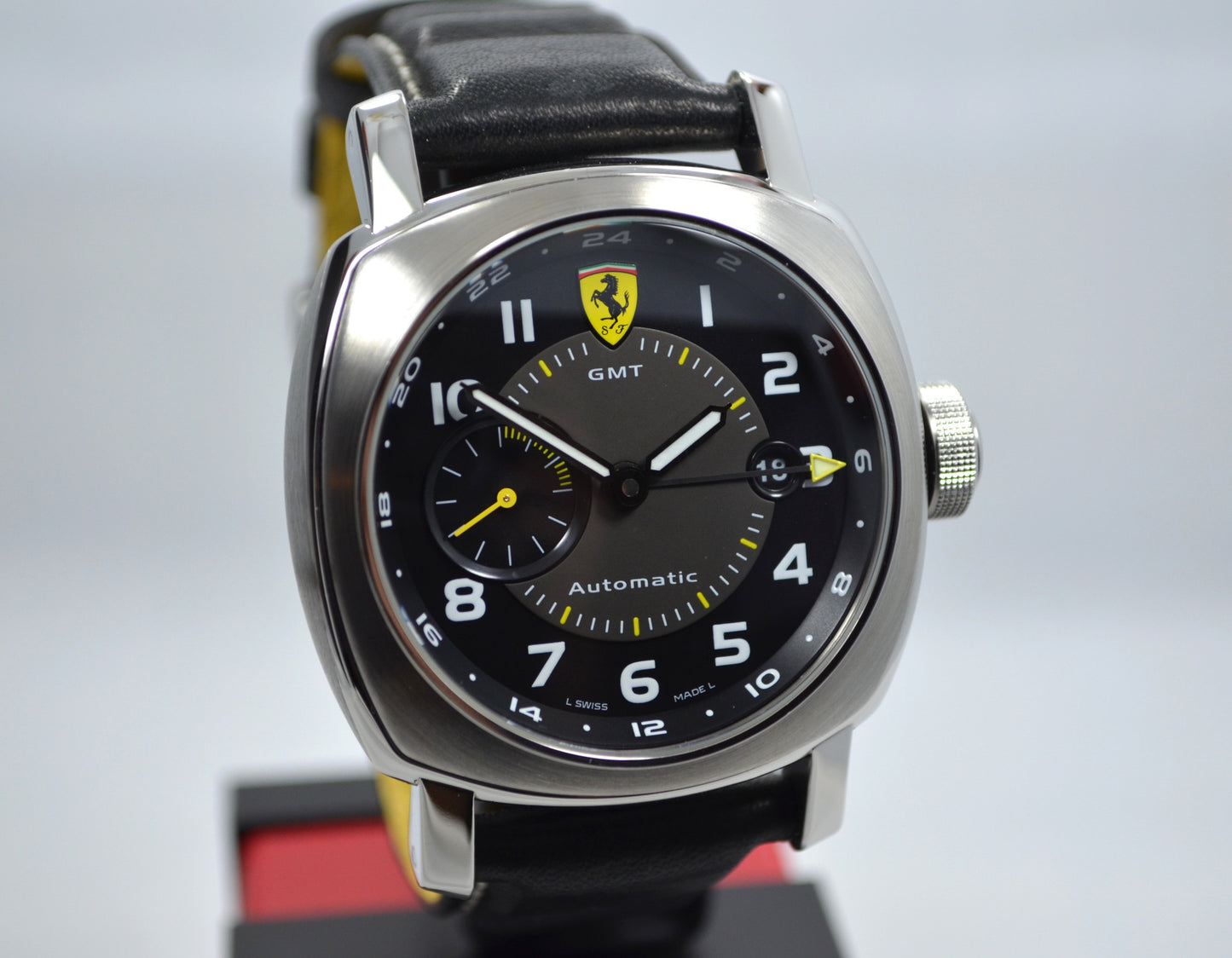 Panerai Ferrari Scuderia GMT Stainless Steel F6655 Automatic Watch Box Papers - Hashtag Watch Company