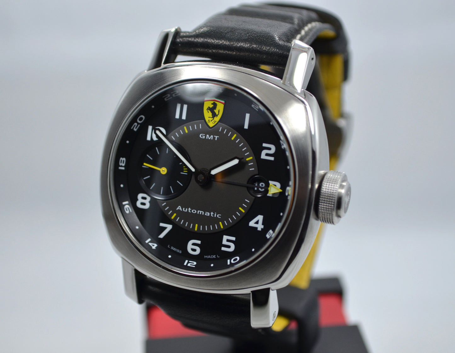 Panerai Ferrari Scuderia GMT Stainless Steel F6655 Automatic Watch Box Papers - Hashtag Watch Company