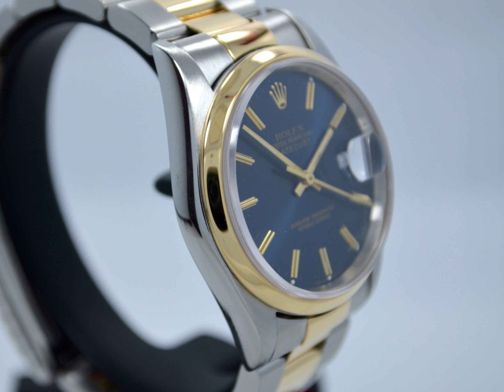 Rolex Datejust 16203 Two Tone Stainless Steel 18K Yellow Gold "S" Serial Circa 1993 Blue Wristwatch - Hashtag Watch Company