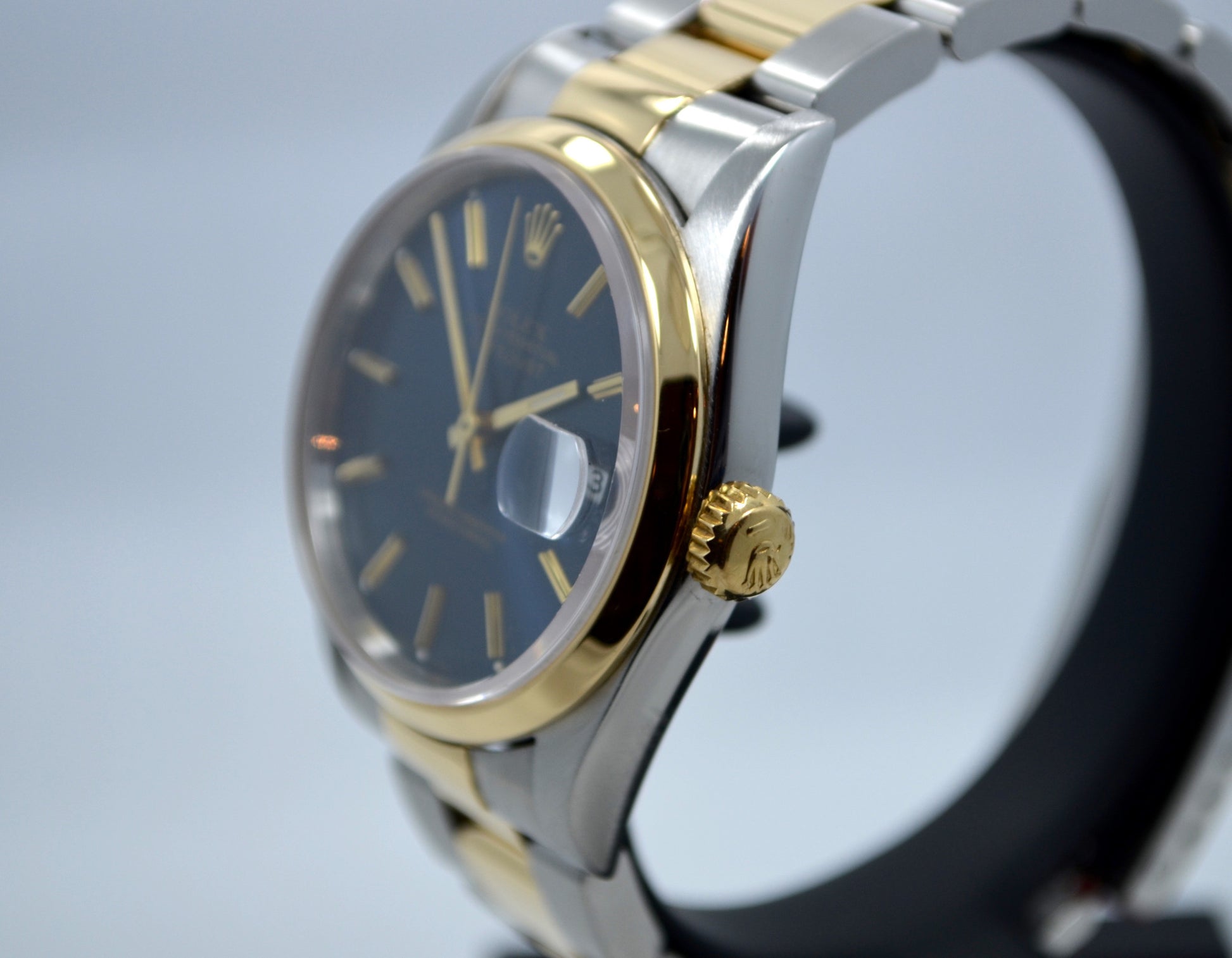 Rolex Datejust 16203 Two Tone Stainless Steel 18K Yellow Gold "S" Serial Circa 1993 Blue Wristwatch - Hashtag Watch Company