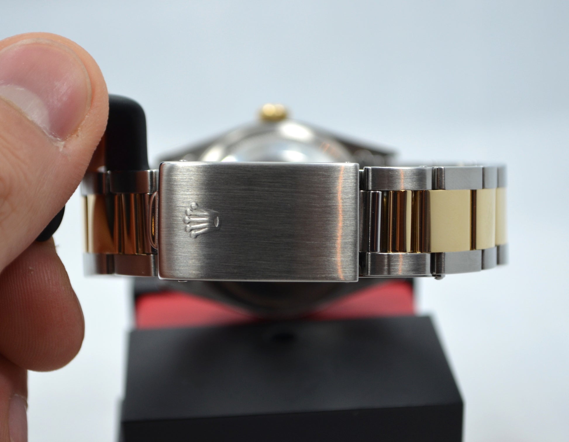 Rolex Datejust 16203 Two Tone Stainless Steel 18K Yellow Gold "S" Serial Circa 1993 Blue Wristwatch - Hashtag Watch Company