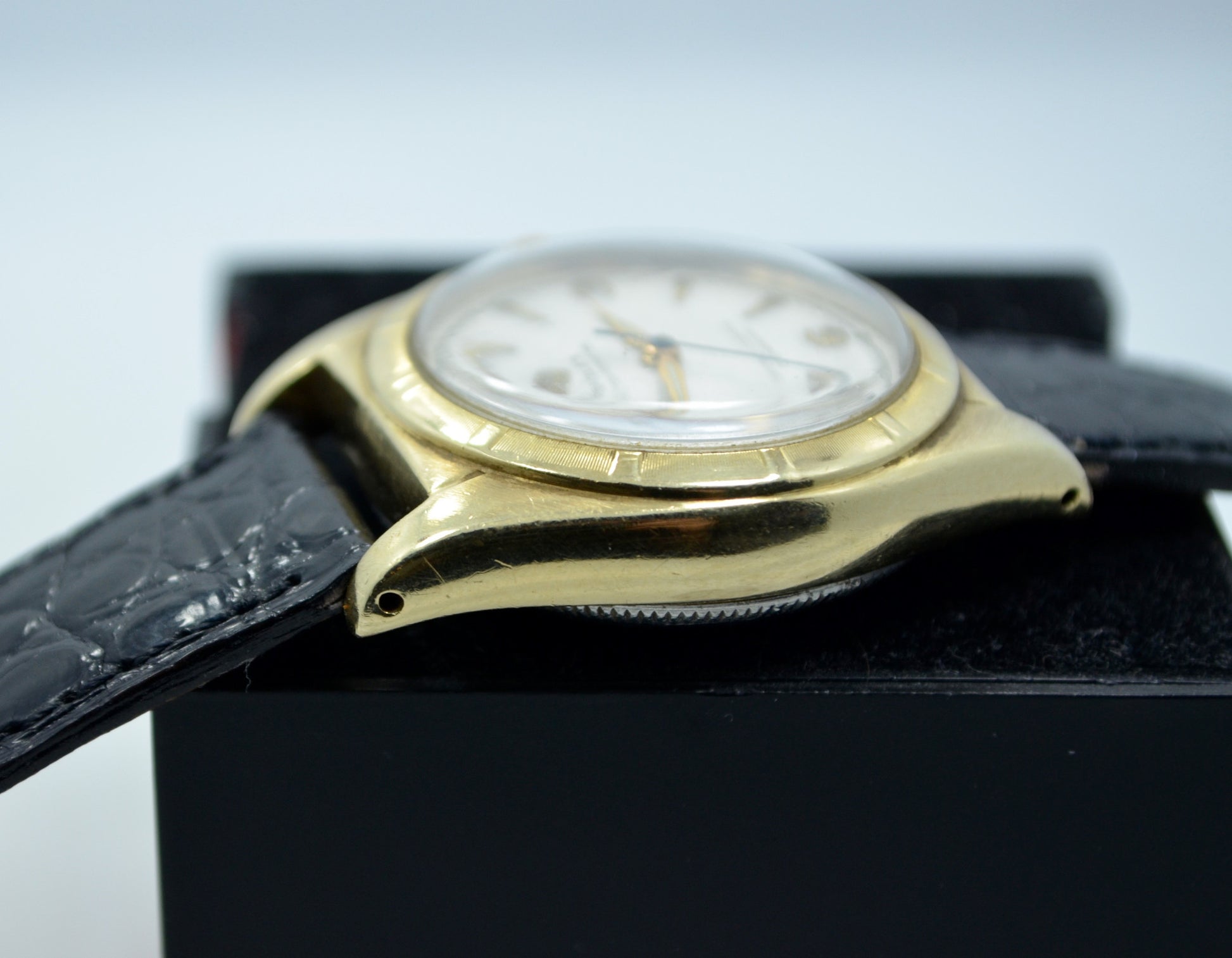 Vintage Rolex Bubbleback 6011 14K Solid Yellow Gold Steel Automatic Watch - Hashtag Watch Company
