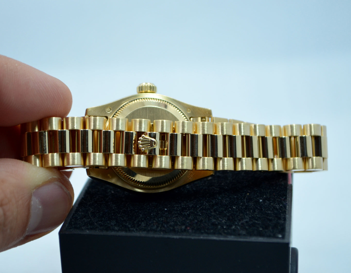 Rolex Ladies President 179138 Datejust 18K Yellow Gold Diamond "K" Serial Champagne Box Papers - Hashtag Watch Company