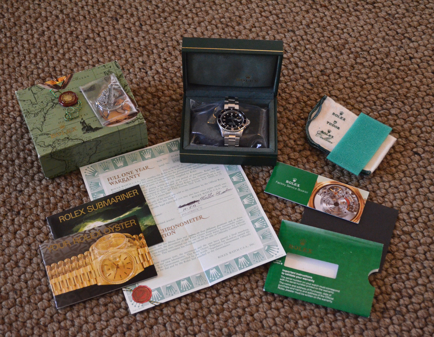 Rolex Submariner 16610 Stainless Steel "X" Serial 1991 Wristwatch Box and Papers - Hashtag Watch Company