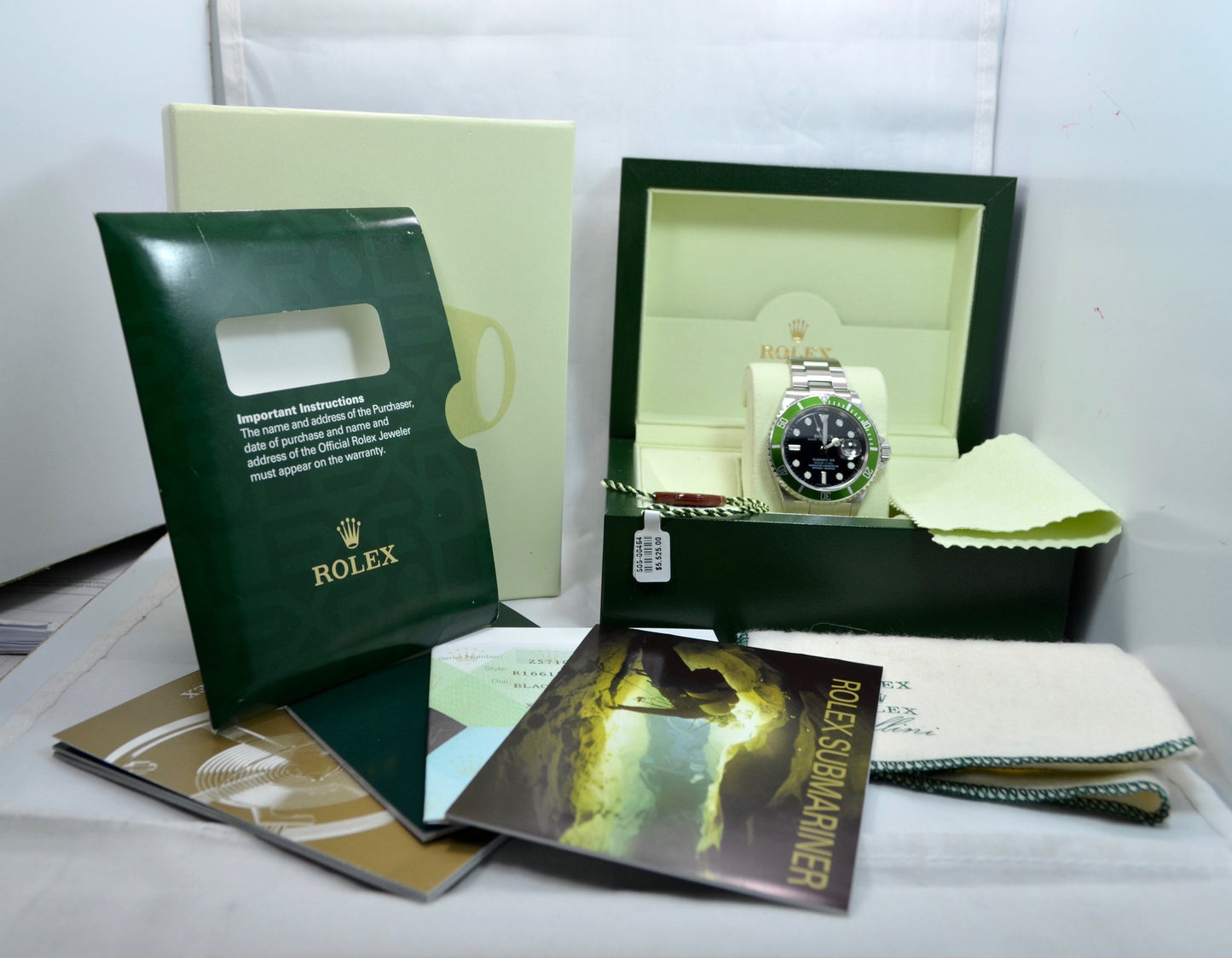 Rolex Submariner 16610LV 50th Anniversary Green "Z" Serial Steel Watch - Hashtag Watch Company