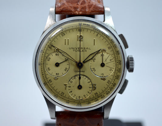 Vintage Universal Geneve Compax Türler Signed Steel Chronograph Cal. 285 Wristwatch 1950's - Hashtag Watch Company