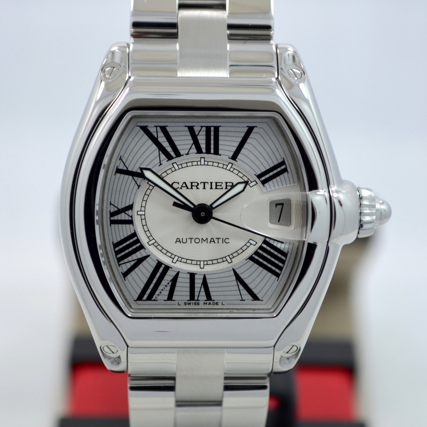 Cartier Roadster W62025V3 2510 Steel Roman Large Size Automatic Watch Box Papers - Hashtag Watch Company