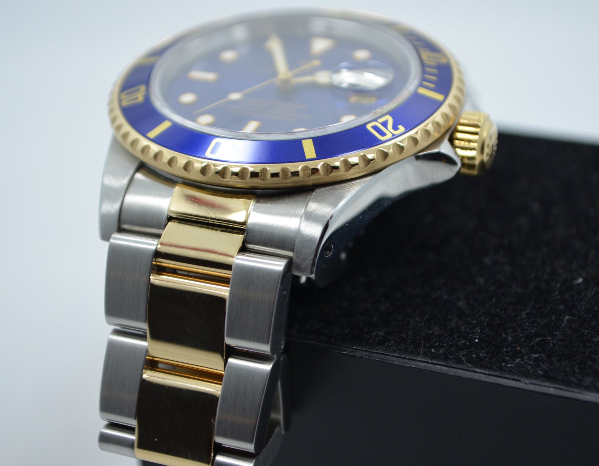Vintage Rolex Submariner 16803 Two Tone Blue Steel 18K Gold Wristwatch Circa 1984 - Hashtag Watch Company