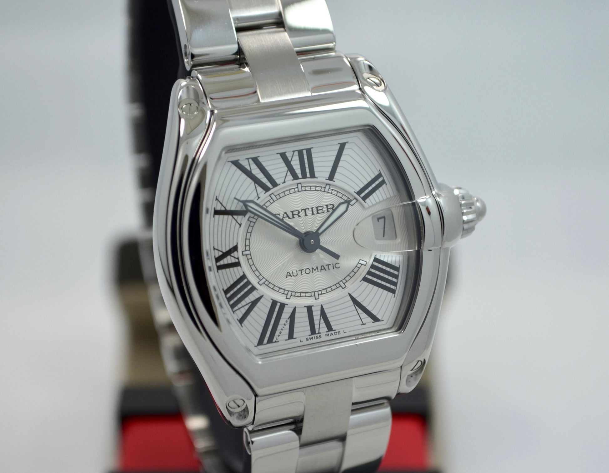 Cartier Roadster W62025V3 2510 Steel Roman Large Size Automatic Watch Box Papers - Hashtag Watch Company