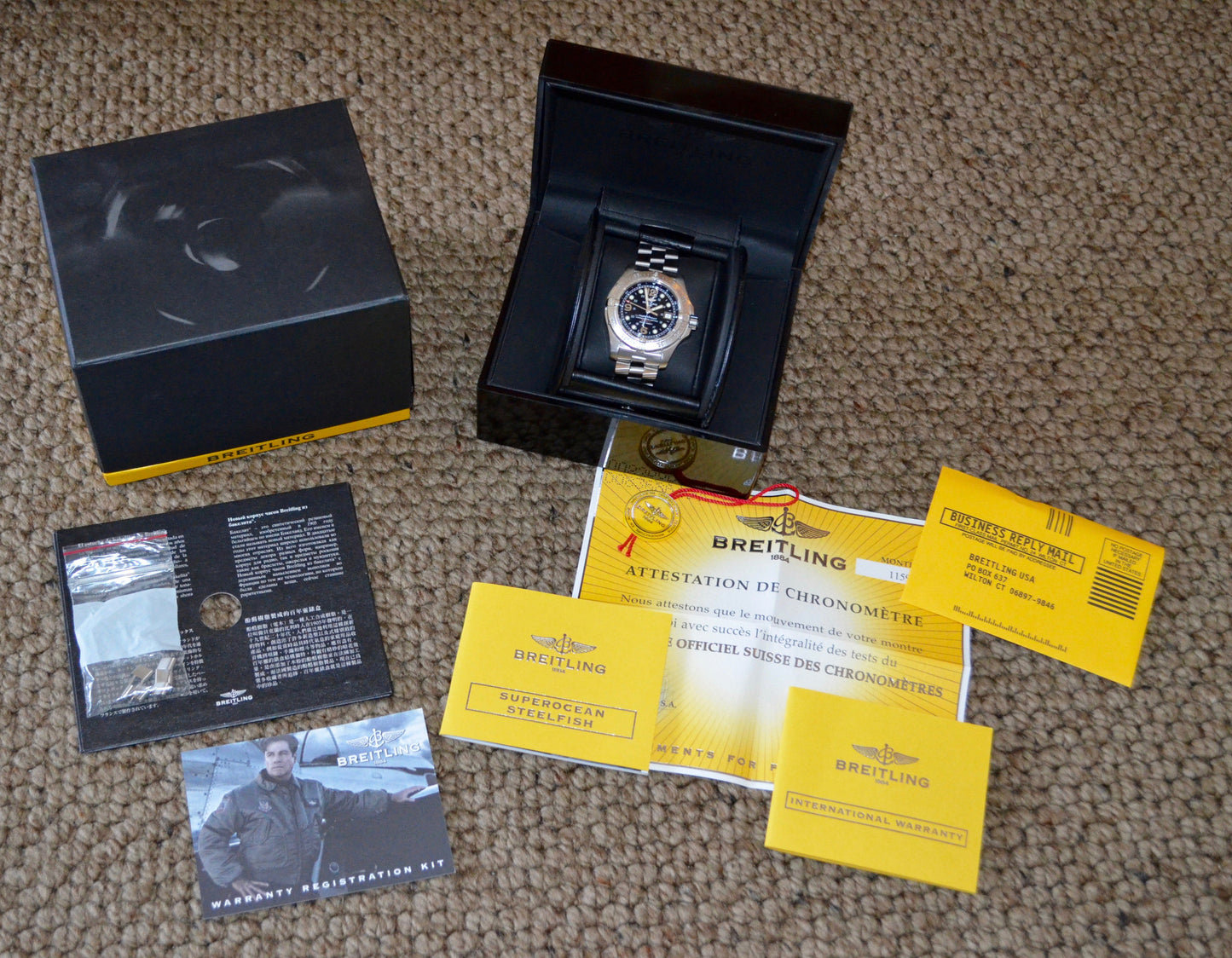 Breitling SuperOcean Steelfish A17390 Automatic Steel Black 44mm Wristwatch - Hashtag Watch Company