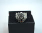 Vintage Large Mens Sterling Silver Flying Bat Smokey Quartz Ring - Hashtag Watch Company