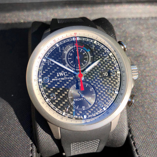 IWC Portuguese Yacht Club IW390212 Black Carbon Titanium Chronograph Volvo Ocean Race Box Papers - Hashtag Watch Company