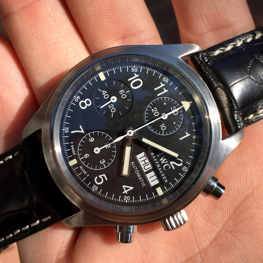 IWC Der Flieger Chronograph 3706 Pilot Steel Automatic Mens Wristwatch - Hashtag Watch Company