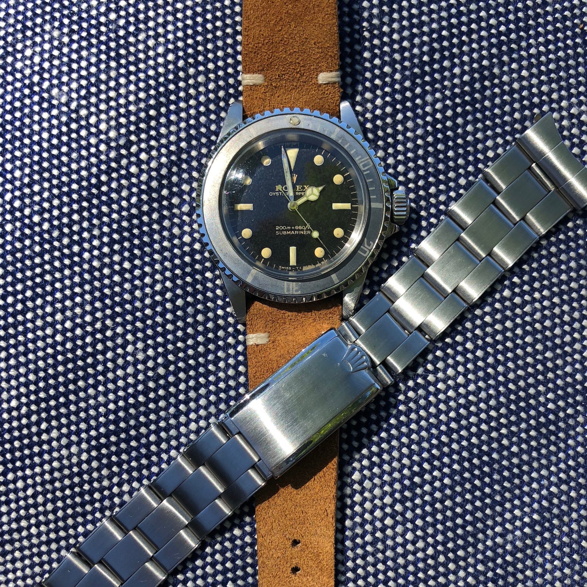 Vintage Rolex Submariner 5513 Gilt Meters First Bart Simpson Wristwatch Circa 1966 - Hashtag Watch Company