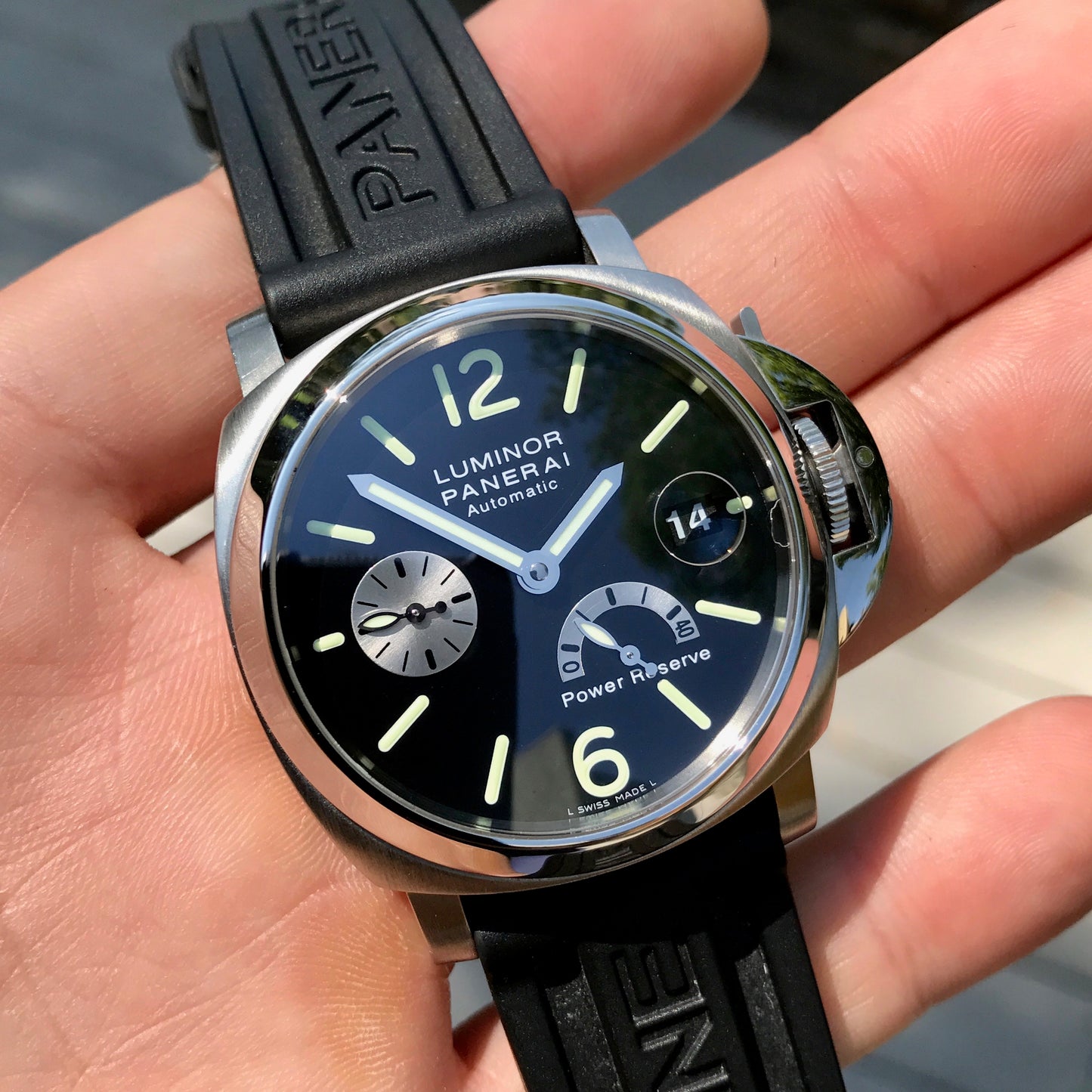 Panerai Luminor PAM 125 40mm Stainless Steel Automatic Wristwatch Box Papers - Hashtag Watch Company