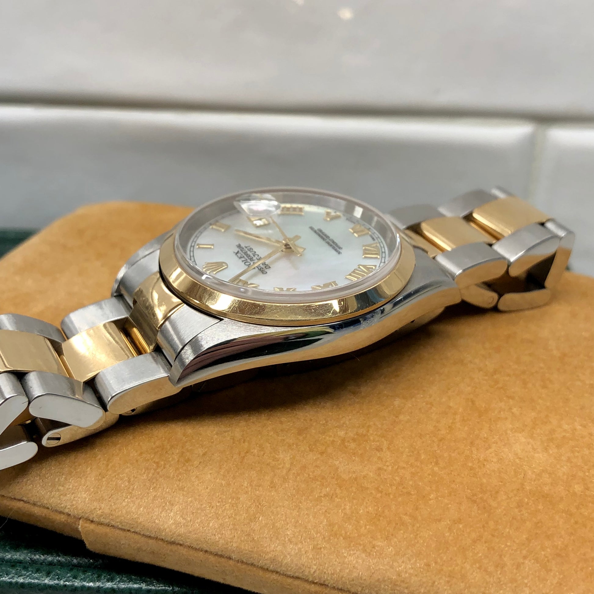 2000 Rolex Datejust 16203 Mother of Pearl Oyster Two Tone Wristwatch Box Papers - Hashtag Watch Company