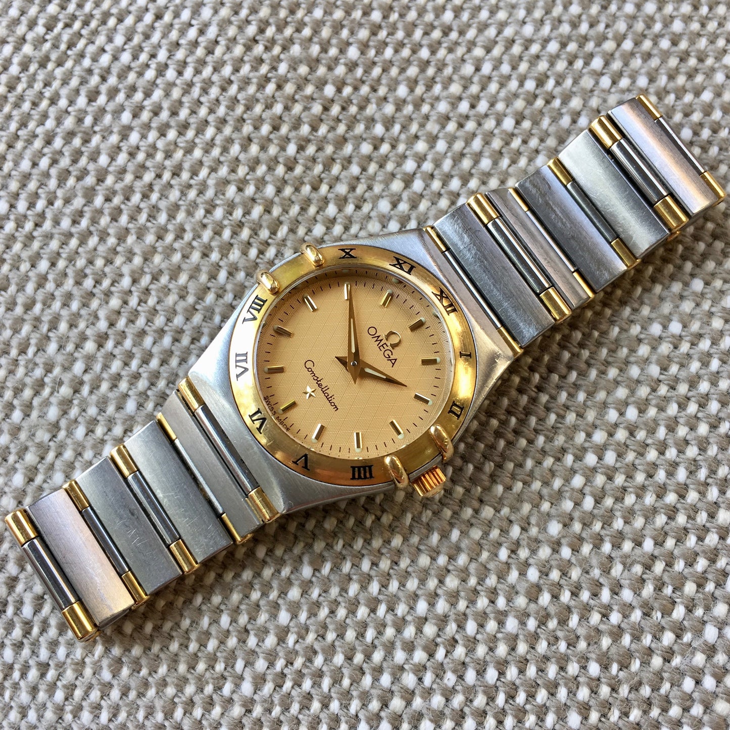 Omega Constellation Ladies Two Tone Steel Gold Champagne Quartz 25mm Wristwatch - Hashtag Watch Company