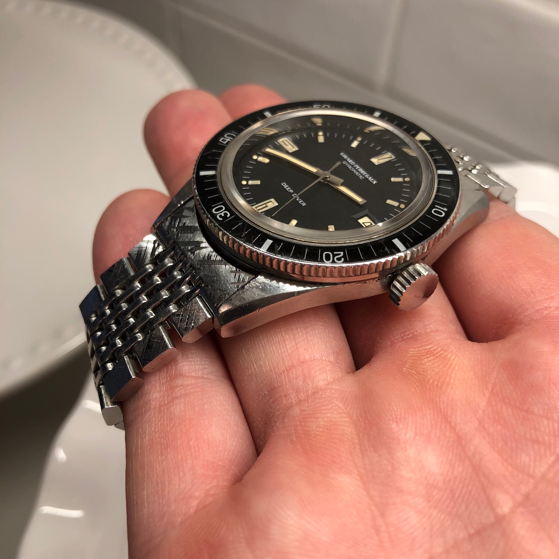 Girard Perregaux Gyromatic Deep Diver 8867 W Automatic Vintage Diving – HASHTAGWATCHCO