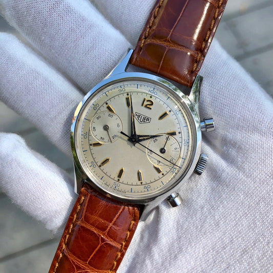 Vintage Heuer Pre Carrera 3336D Steel Decimal Tracking Chronograph 37mm Wristwatch - Hashtag Watch Company