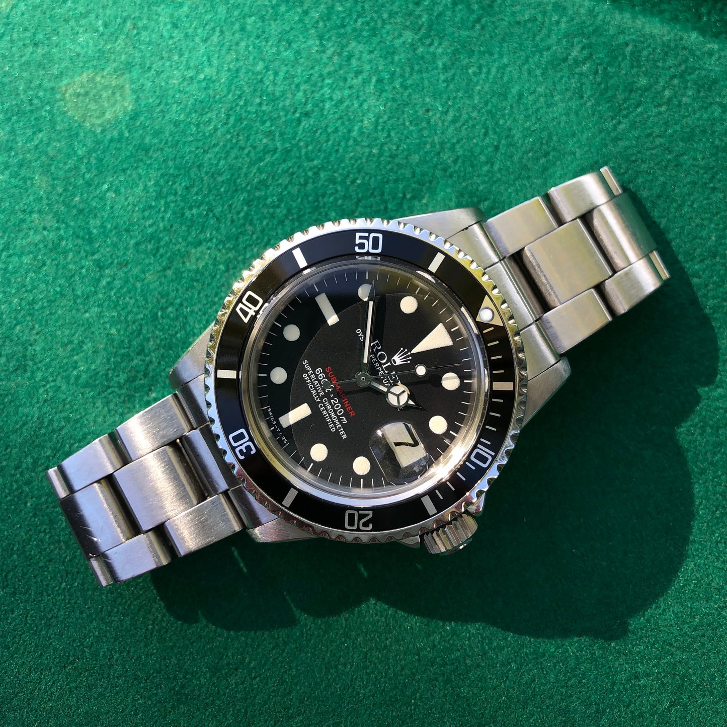 Vintage Rolex Red Submariner 1680 Mk VI Black Dial Wristwatch Circa 1973 - Hashtag Watch Company