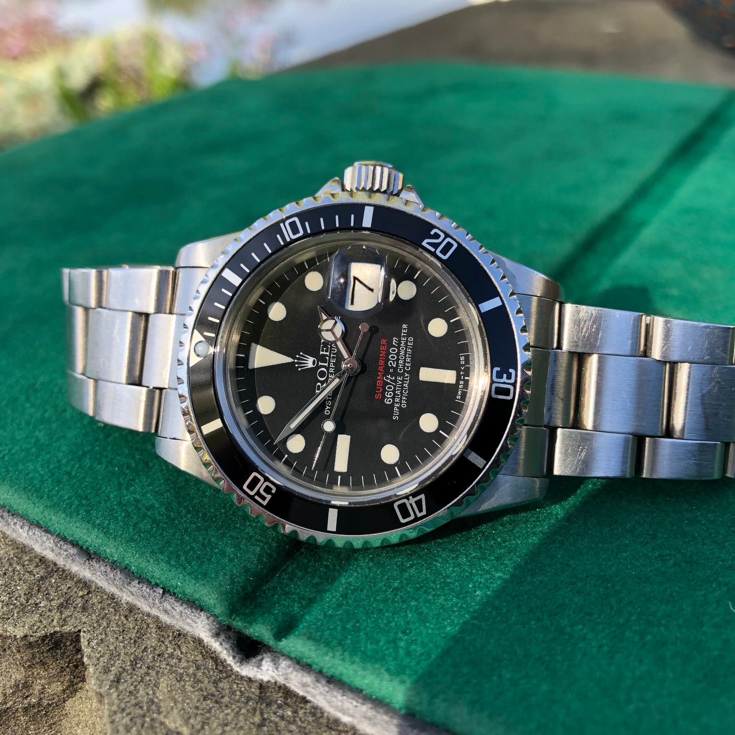 Vintage Rolex Red Submariner 1680 Mk VI Black Dial Wristwatch Circa 1973 - Hashtag Watch Company