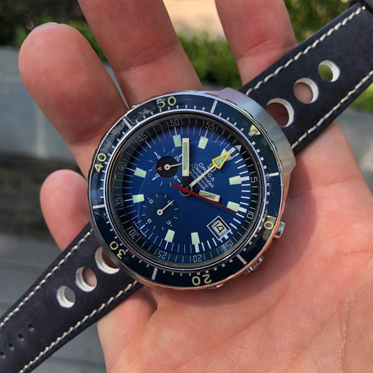 Vintage Omega Seamaster 120 Big Blue 176.004 Chronograph Automatic Wristwatch - Hashtag Watch Company