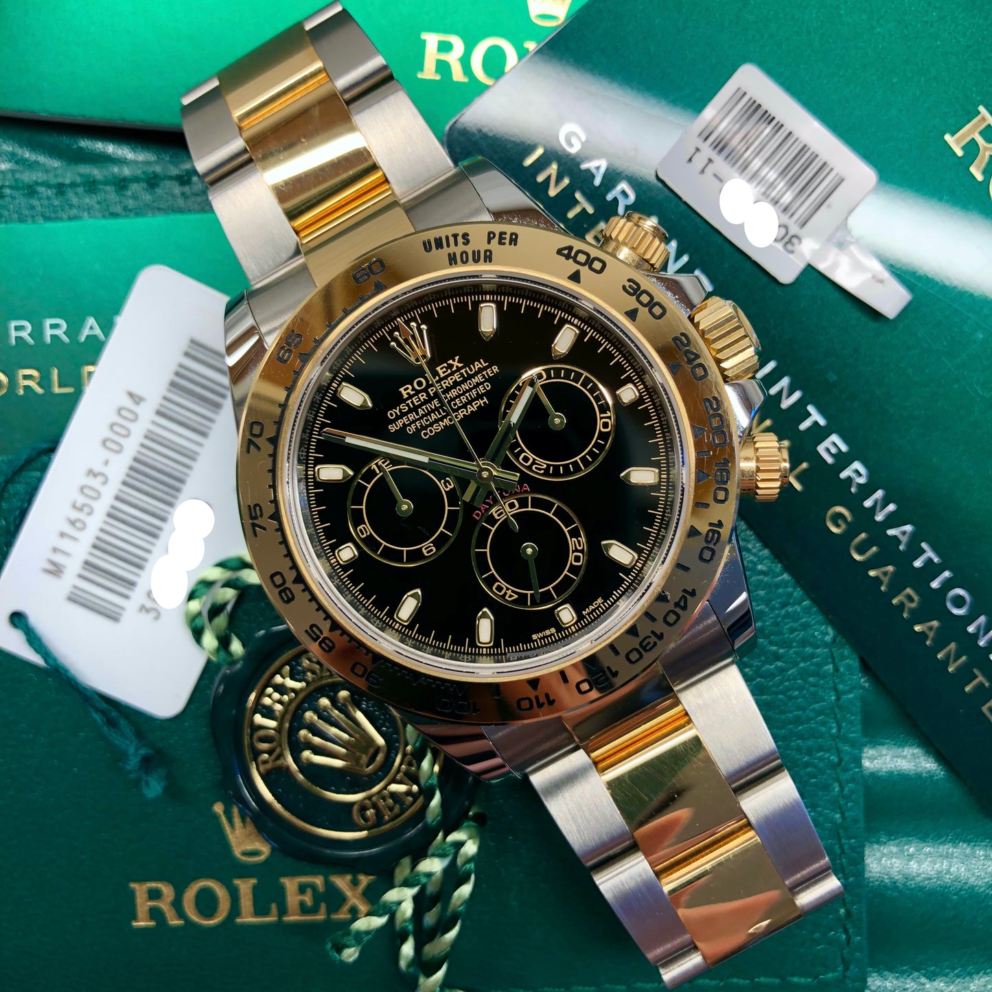 2021 Rolex Daytona Cosmograph 116503 Black Two Tone Chronograph Box Papers - Hashtag Watch Company