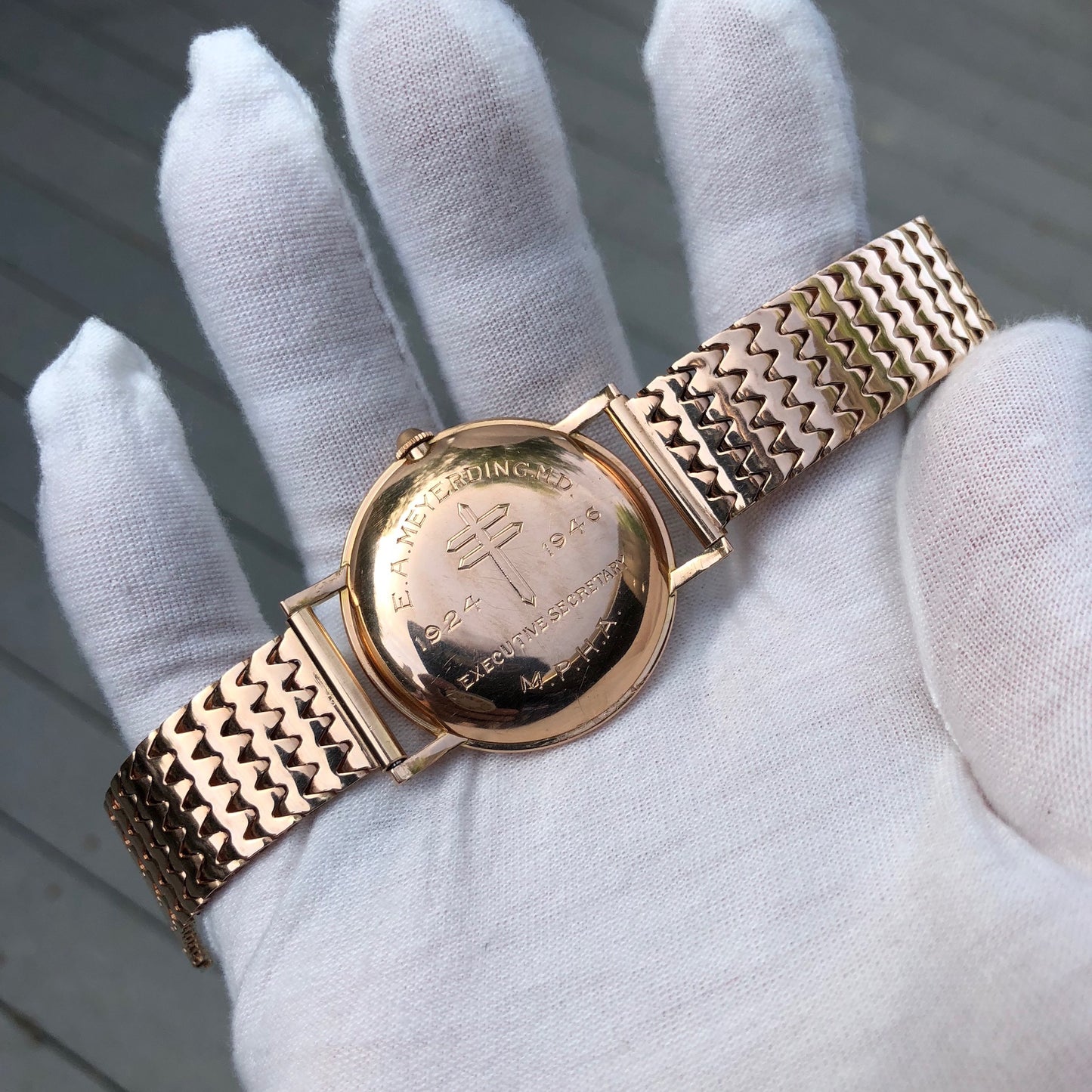 Vintage Rolex 4222 Chronometer 14K Rose Gold Manual 35mm Dress Wristwatch Circa 1955 - Hashtag Watch Company