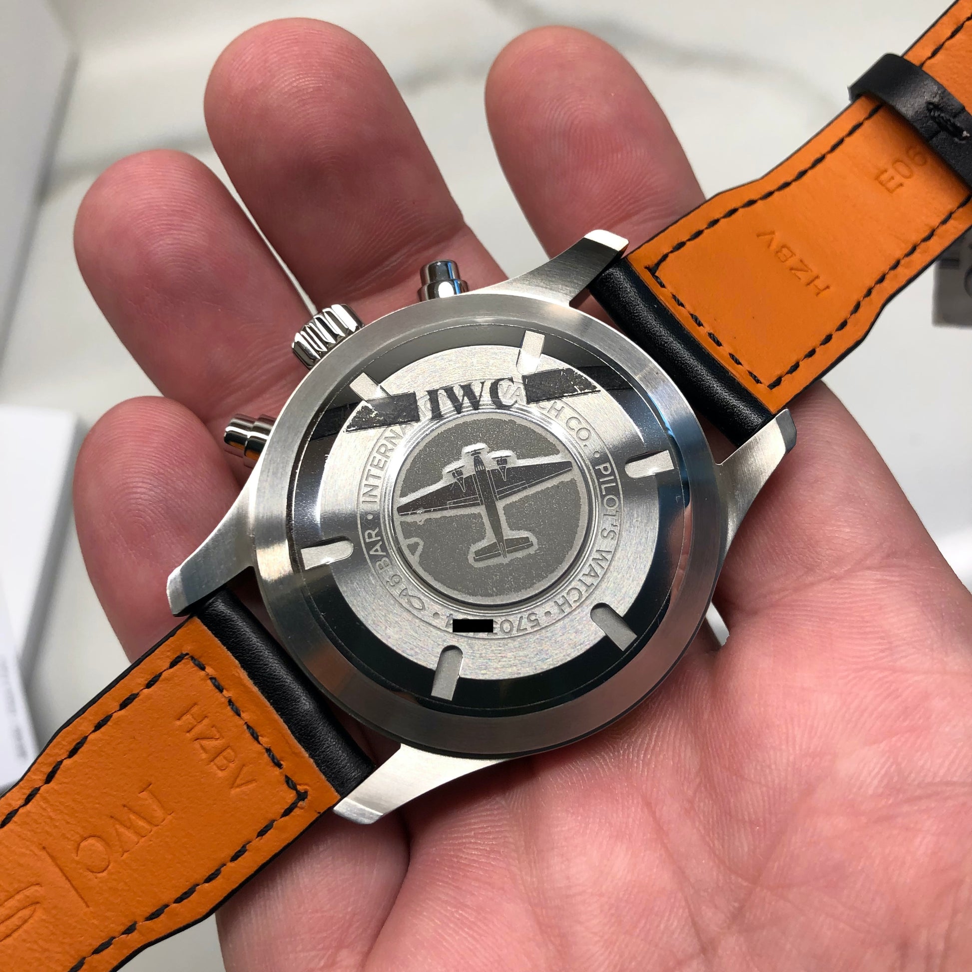 2022 IWC Pilot IW377709 Steel Chronograph Automatic 43mm Black Watch Full Set - Hashtag Watch Company