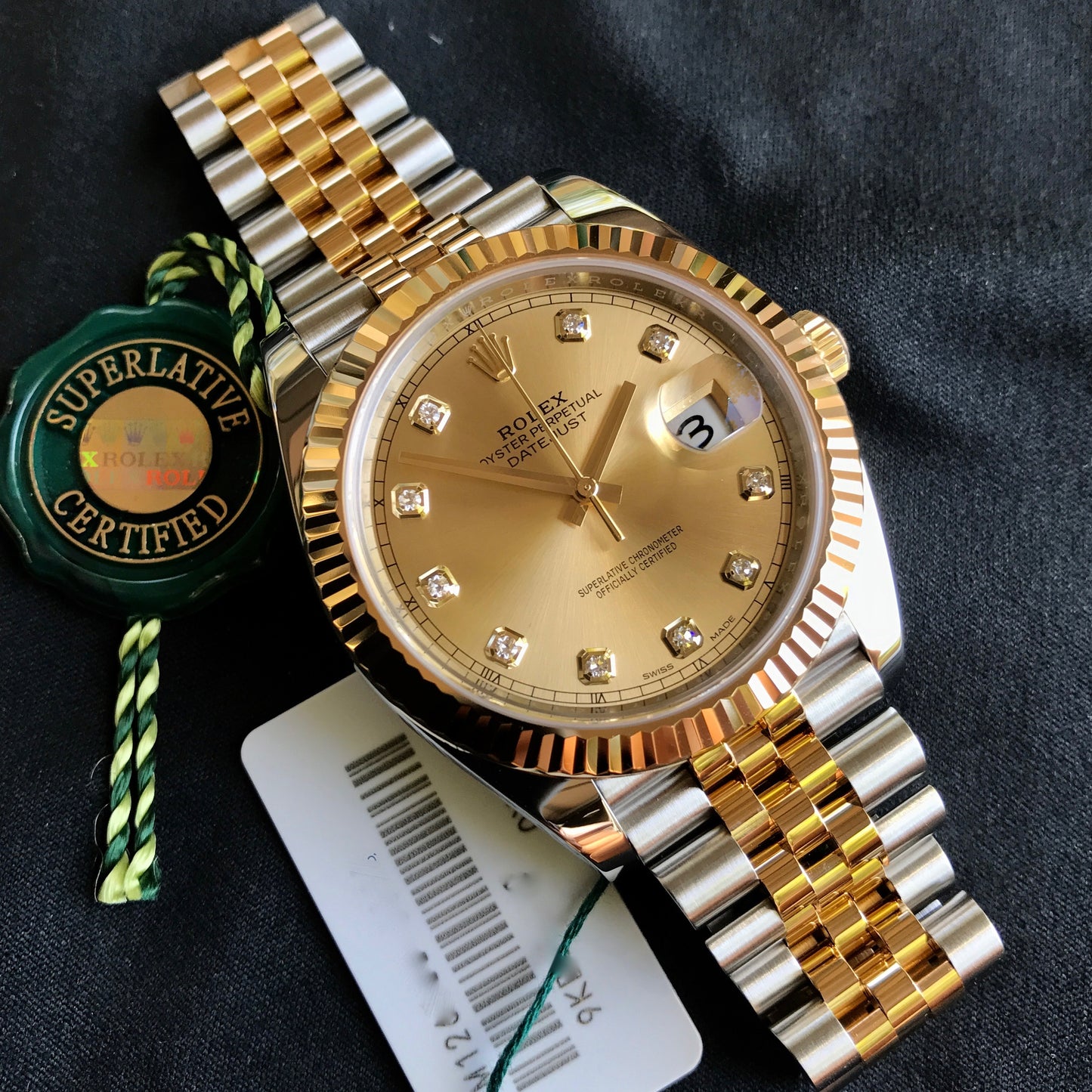 Rolex Datejust 126333 Champagne Diamond 41mm Steel Gold Two Tone Automatic Watch Box & Papers 2016 - Hashtag Watch Company