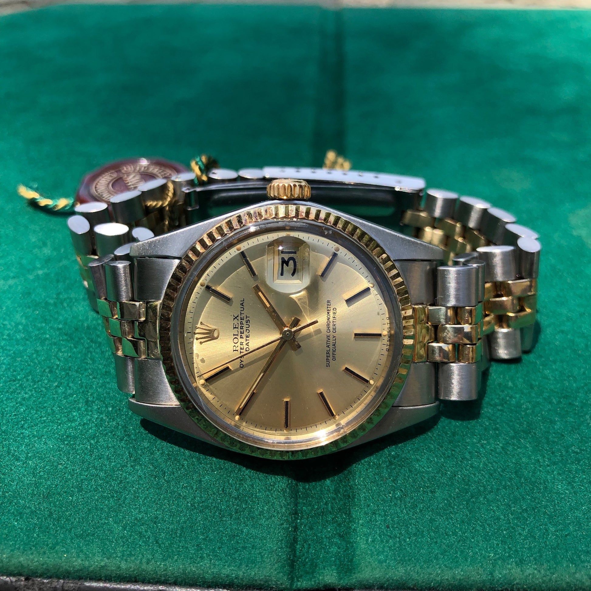 Vintage Rolex Datejust 1601 Sigma Steel Gold Two Tone Jubilee Champagne Automatic Wristwatch Box Papers Circa 1973 - Hashtag Watch Company