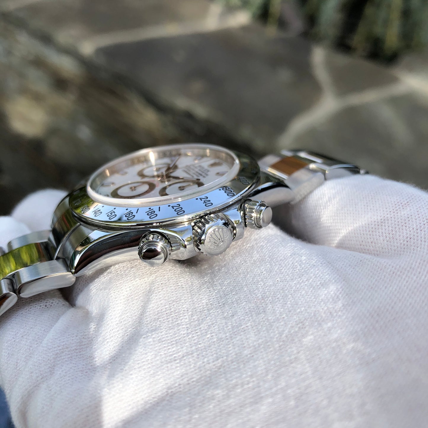 Rolex Daytona Cosmograph 116520 White Steel Automatic Chronograph 2008 Rehaut Box Papers - Hashtag Watch Company