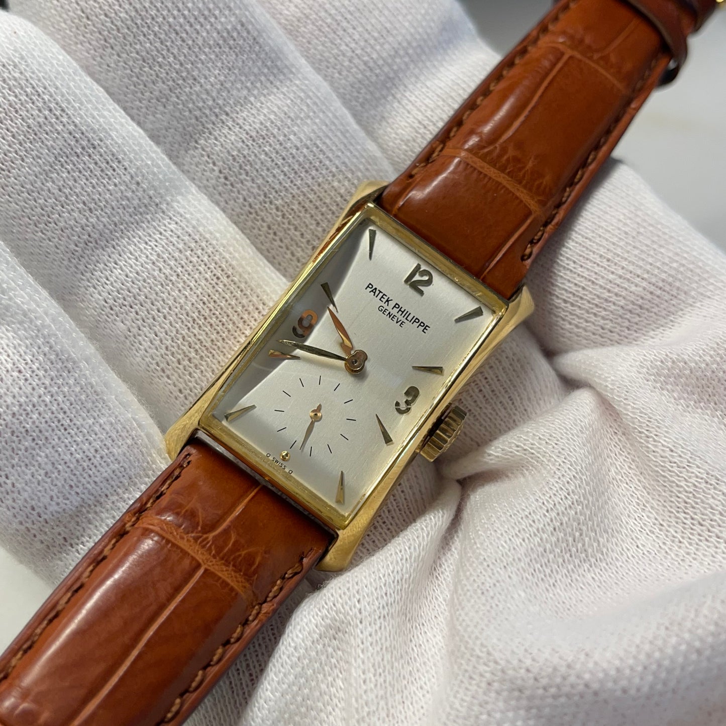 Vintage 1950’s Patek Philippe Hour Glass 2468 Sigma Silver Dial Dress Wristwatch - Hashtag Watch Company