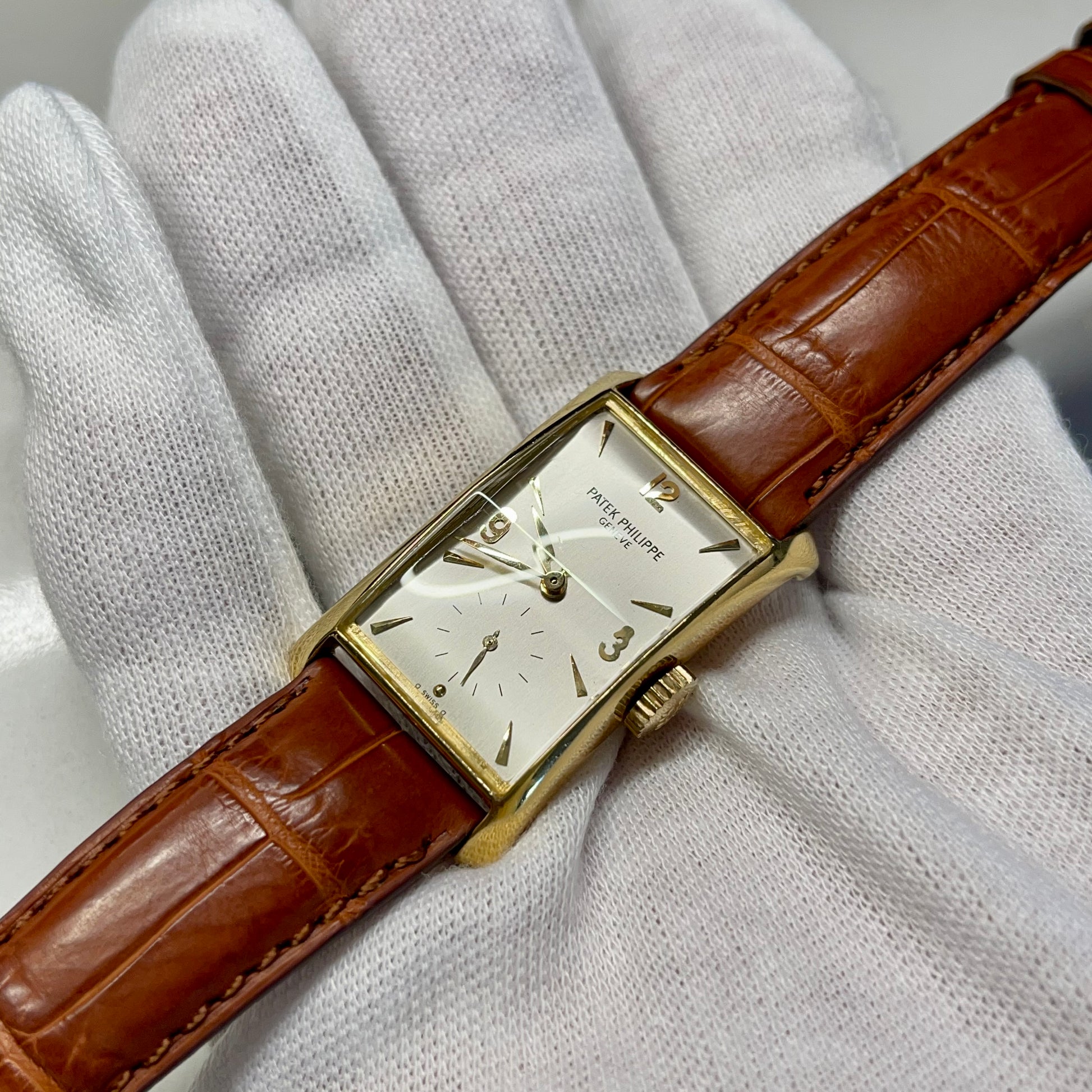 Vintage 1950’s Patek Philippe Hour Glass 2468 Sigma Silver Dial Dress Wristwatch - Hashtag Watch Company