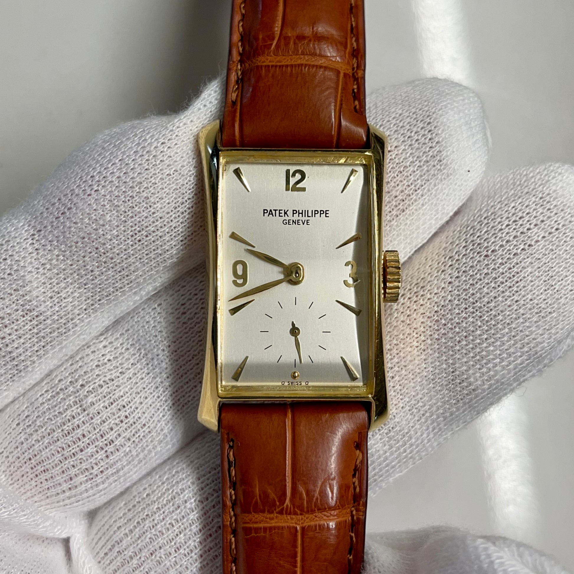 Vintage 1950’s Patek Philippe Hour Glass 2468 Sigma Silver Dial Dress Wristwatch - Hashtag Watch Company