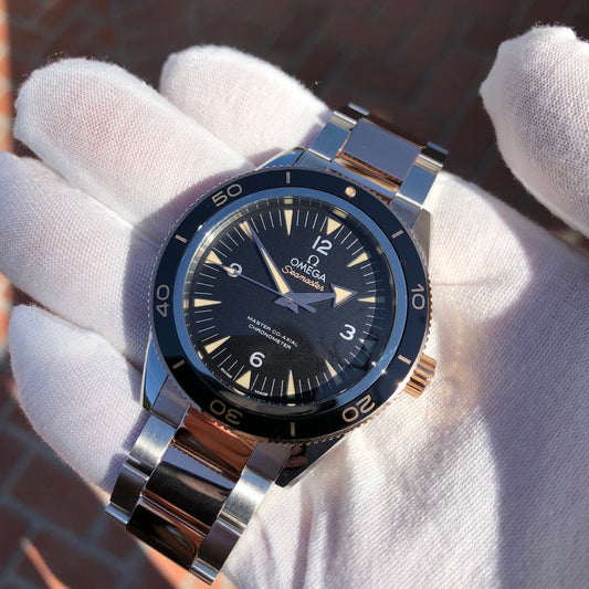 Omega Seamaster 300 Master Co-Axial 41MM 233.20.41.21.01.001 Steel Rose Gold Two Tone Wristwatch Circa 2018 - Hashtag Watch Company