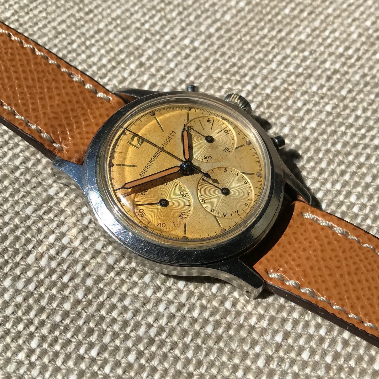 Vintage Abercrombie & Fitch Co. 2444 (Heuer) Chronograph Valjoux 72 Manual Steel Wristwatch - Hashtag Watch Company