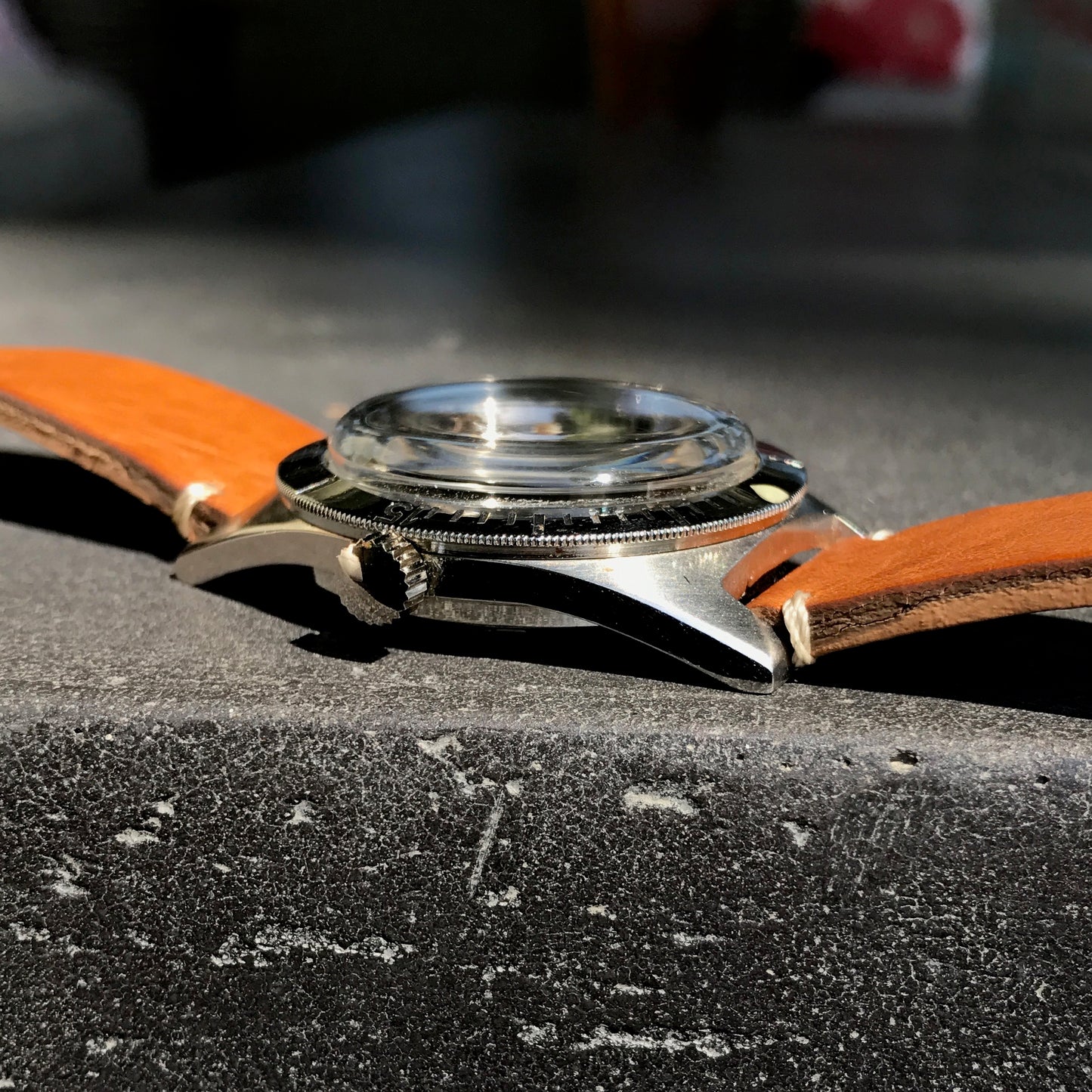 Vintage Berthoud De Luxe Super Squale 1157 Automatic Black Dial Leather Wristwatch - Hashtag Watch Company
