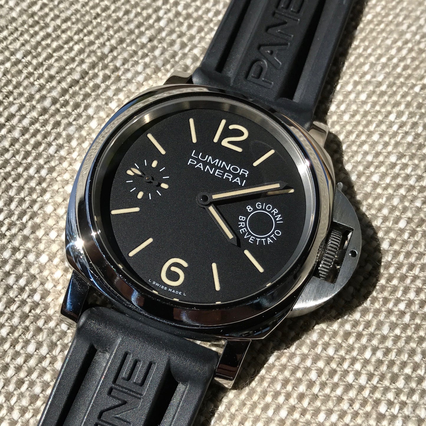 Panerai Luminor PAM 590 8 Days Acciado 44mm Manual Wind Caliber P5000 Wristwatch - Hashtag Watch Company