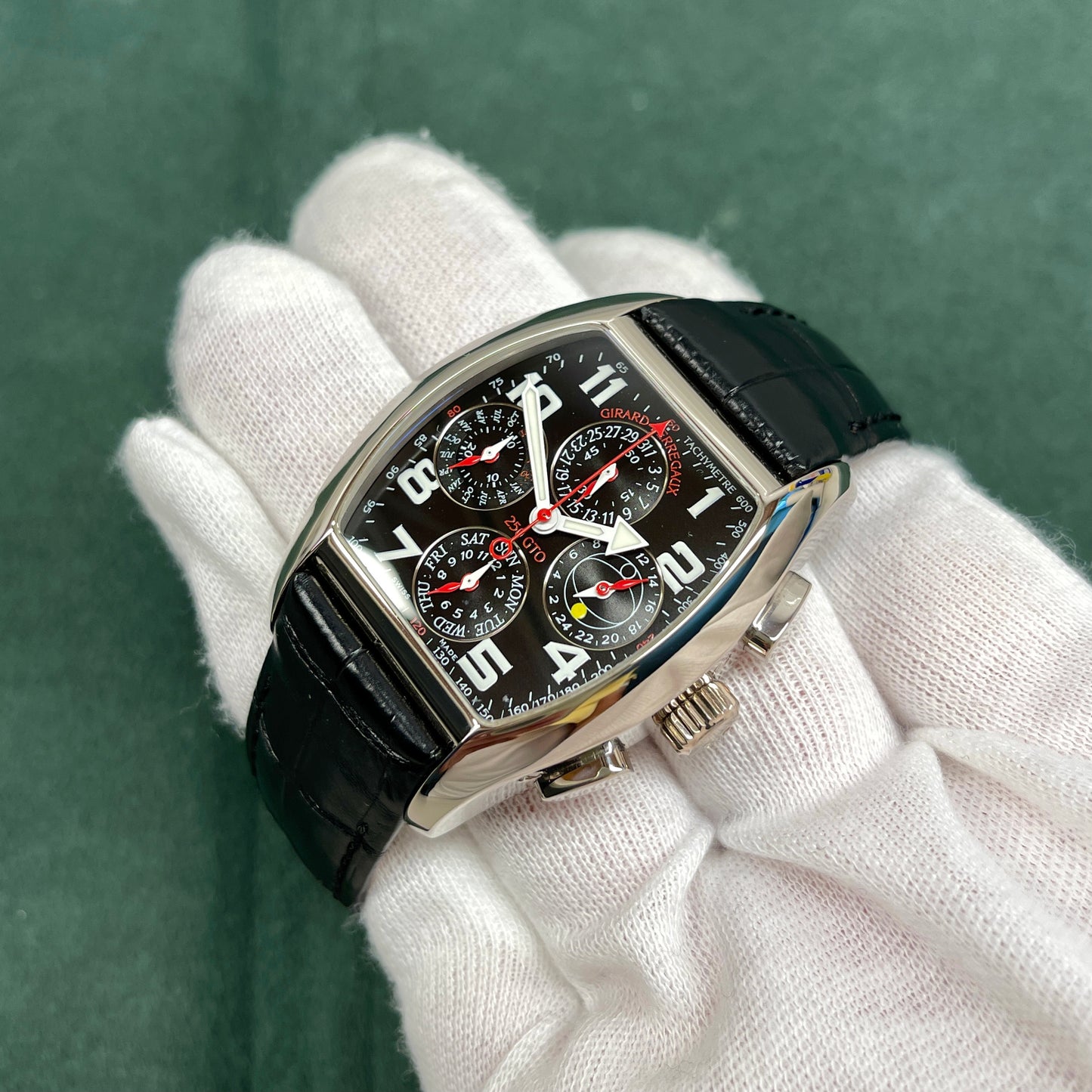 Girard Perregaux Ferrari 250 GTO LMB 1 of 1 18k White Gold Perpetual Calendar Chronograph Wristwatch - Hashtag Watch Company