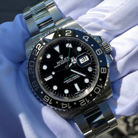 Rolex GMT Master II 116710 Ceramic Steel Automatic Scrambled Serial Watch Box Papers - Hashtag Watch Company