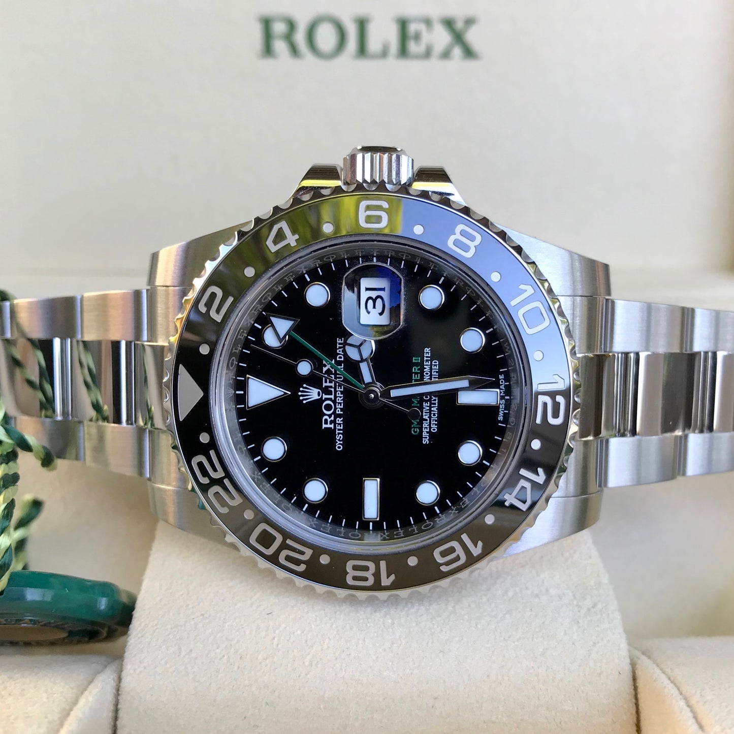 Rolex GMT Master II 116710 Ceramic Steel Automatic Scrambled Serial Watch Box Papers - Hashtag Watch Company