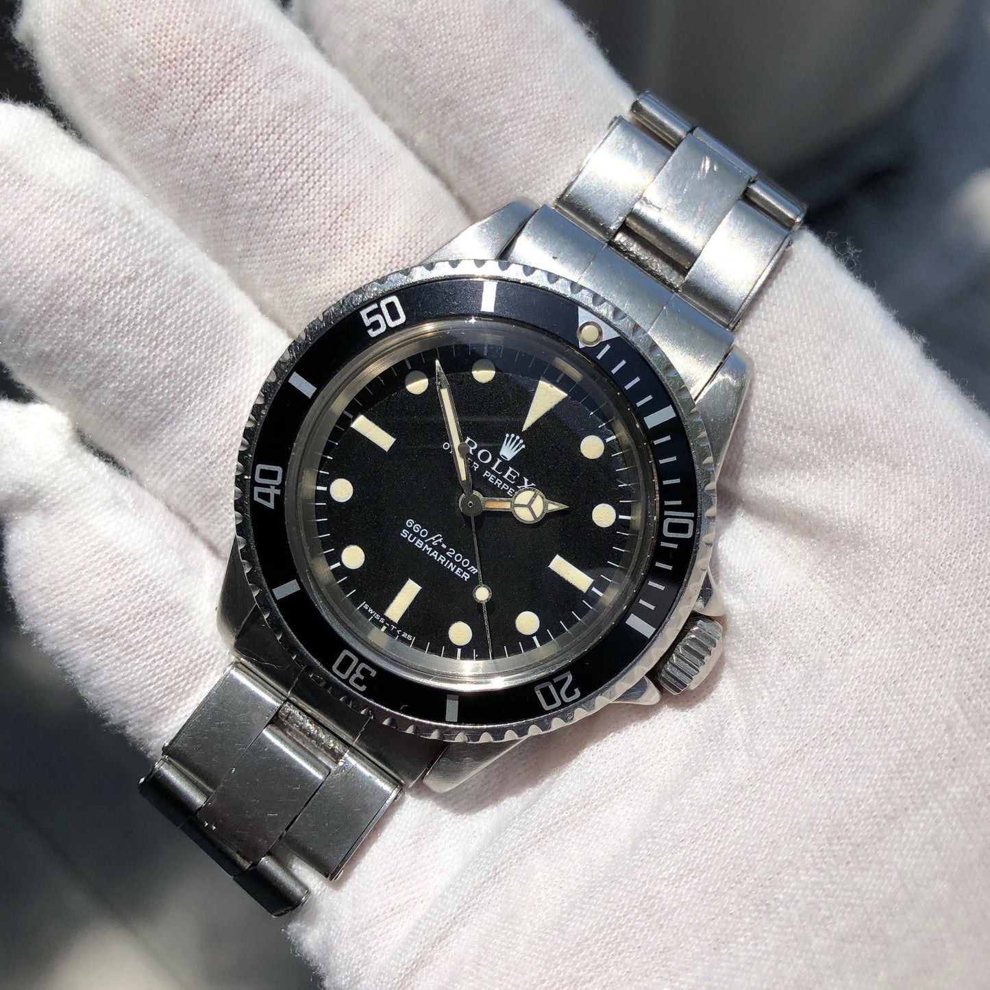 Vintage Rolex Submariner 5513 Matte Black Non Serif Dial Wristwatch Circa 1968 - Hashtag Watch Company