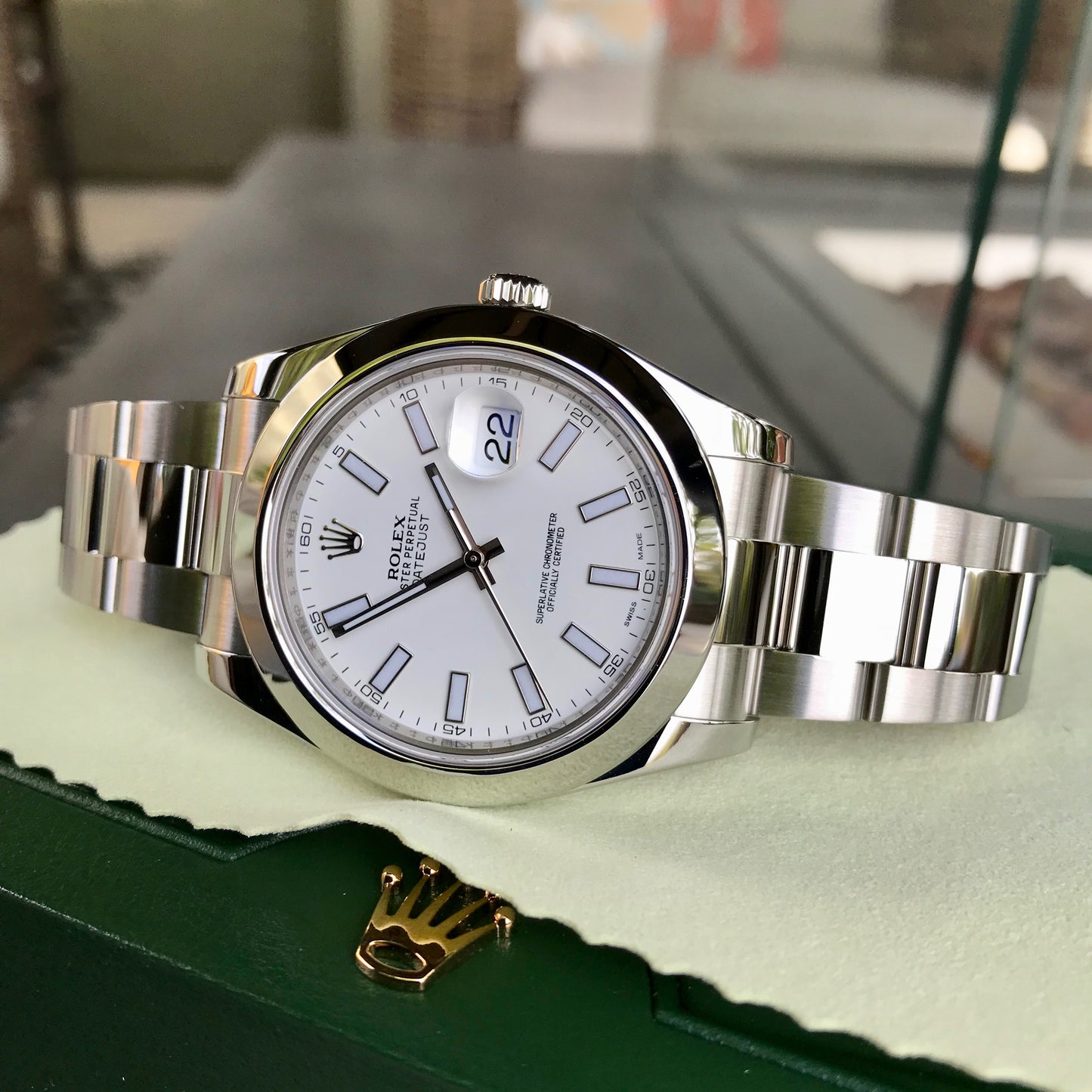 Rolex Datejust II 116300 White Stick 41mm Oyster Automatic Wristwatch Box Papers - Hashtag Watch Company