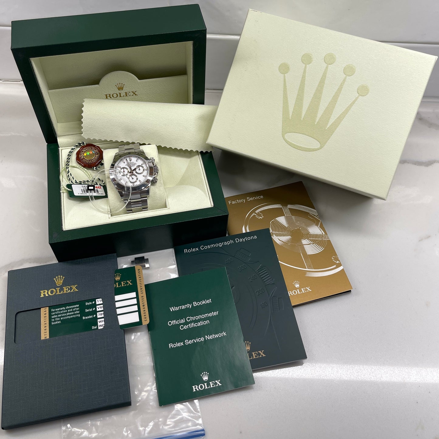 2008 Rolex Daytona Cosmograph 116520 White Steel Oyster Automatic Chronograph - Hashtag Watch Company