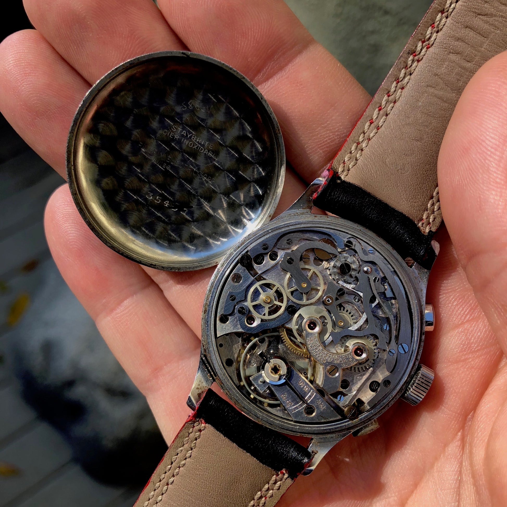 Vintage Jardur Bezelmeter 950 Waterproof Chronograph Valjoux 71 Pilots Wristwatch - Hashtag Watch Company