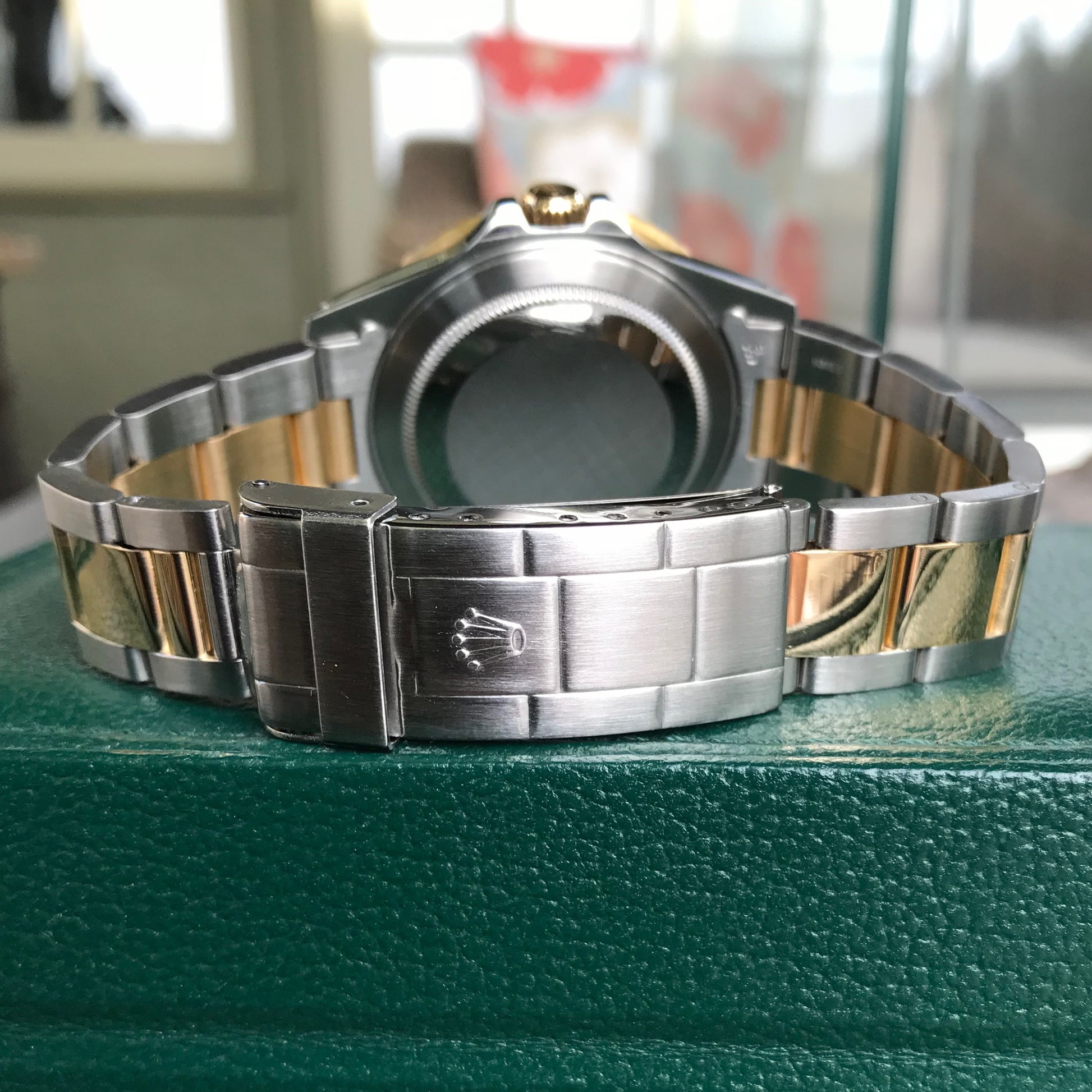 Rolex GMT MASTER II 16713 Two Tone Steel Gold Black Oyster Automatic Watch Box Papers 1991 - Hashtag Watch Company