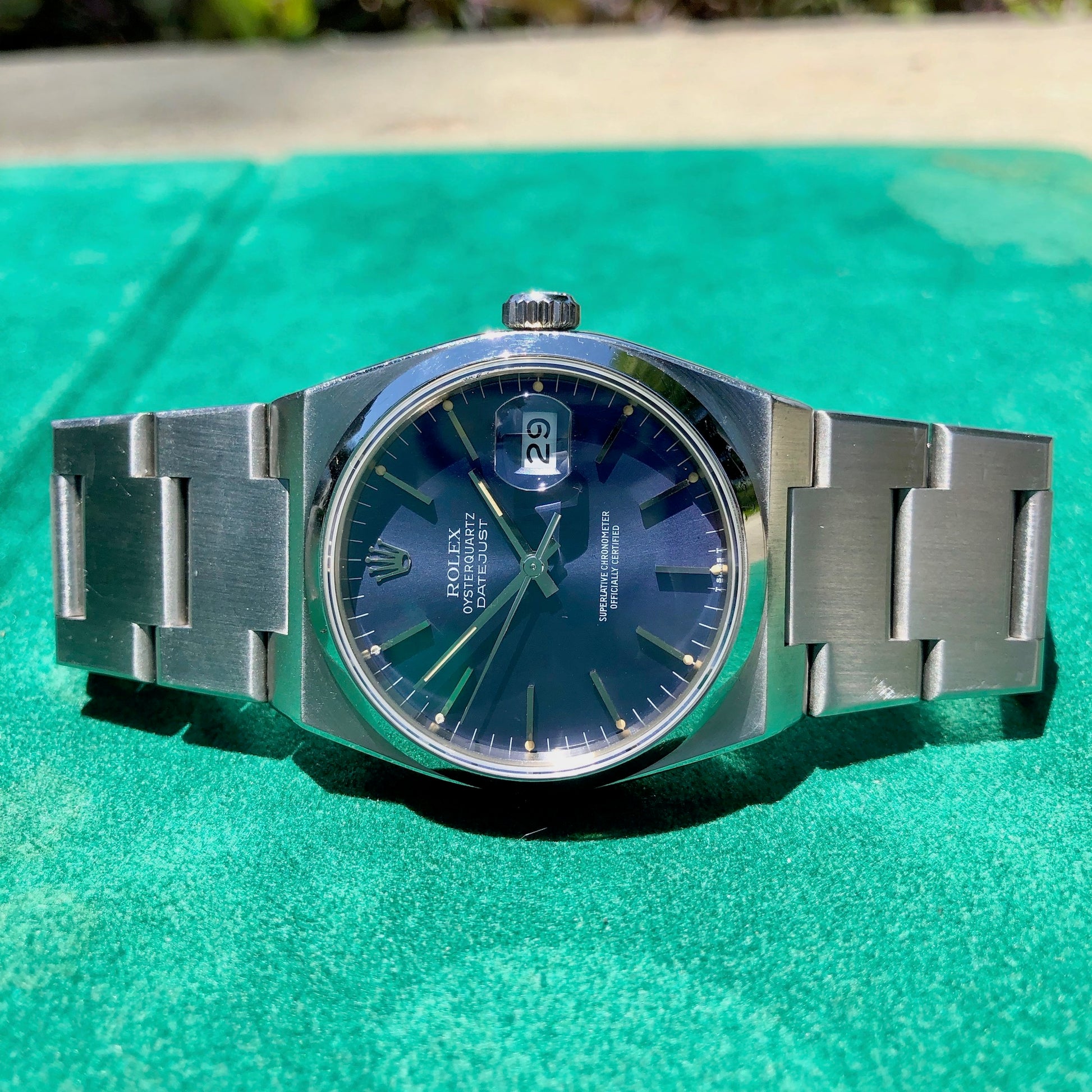 Vintage Rolex Datejust Oysterquartz 17000 Stainless Steel Tropical Wristwatch Circa 1982 - Hashtag Watch Company