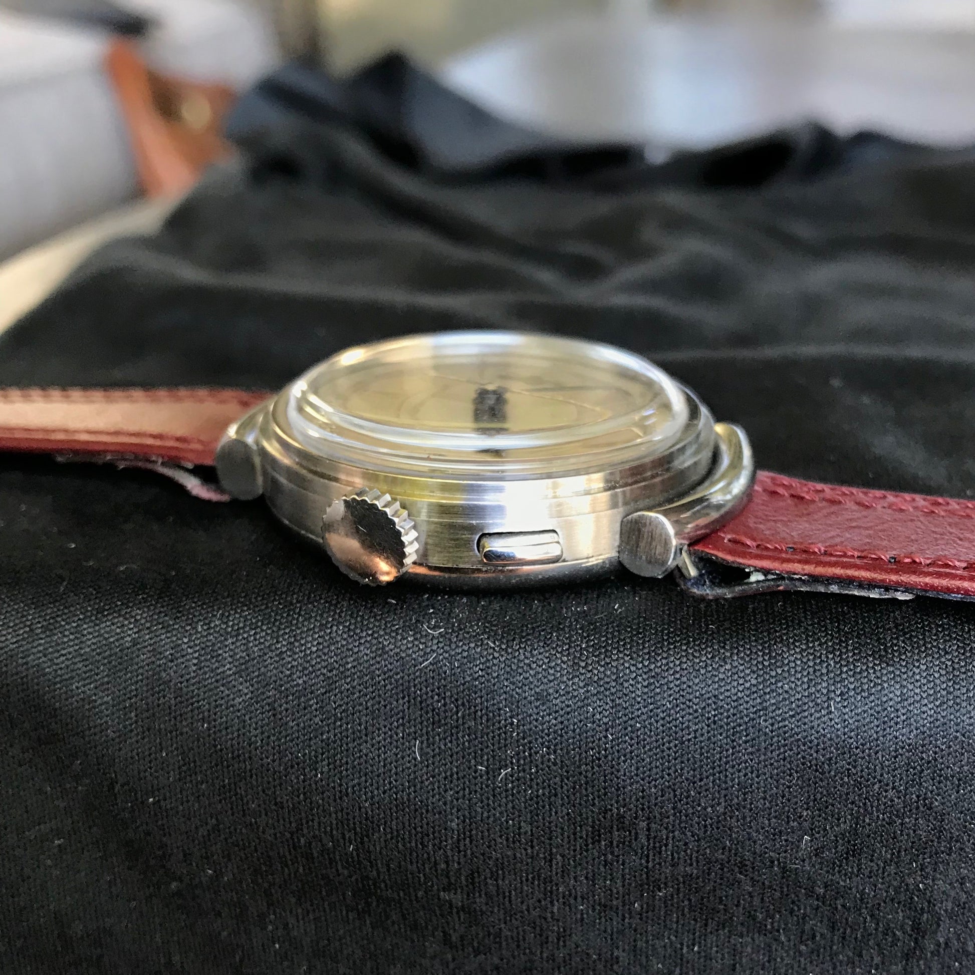 Vintage Angelus Mono Pusher Chronograph Step Case Manual Wind Anti Magnetique Wristwatch - Hashtag Watch Company