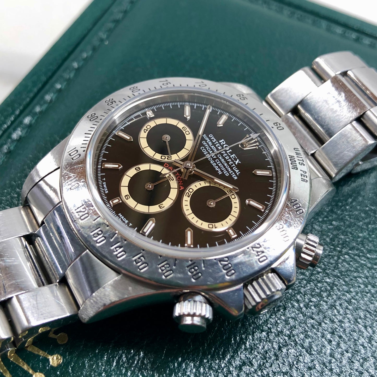 1995 Rolex Daytona Zenith 16520 Patrizzi Black Dial Steel Automatic Chronograph Wristwatch - Hashtag Watch Company